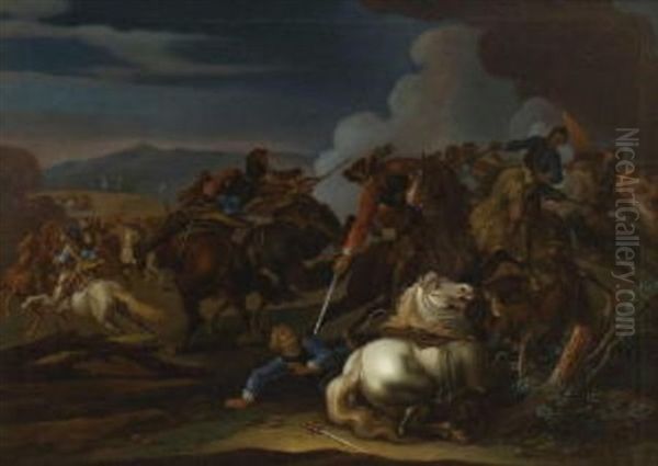 Reiterschlacht Oil Painting by Rugendas, Georg Philipp I