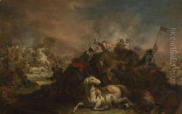 Reiterschlacht Oil Painting by Rugendas, Georg Philipp I