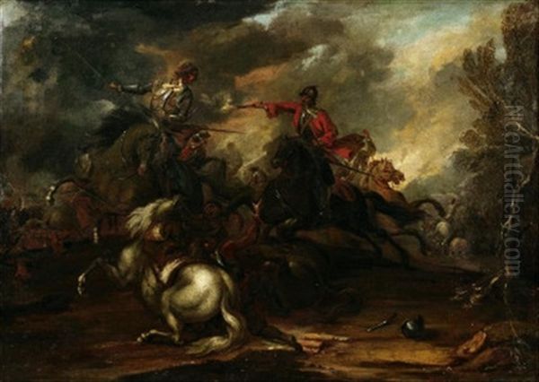 Auf Dem Schlachtfeld Oil Painting by Rugendas, Georg Philipp I