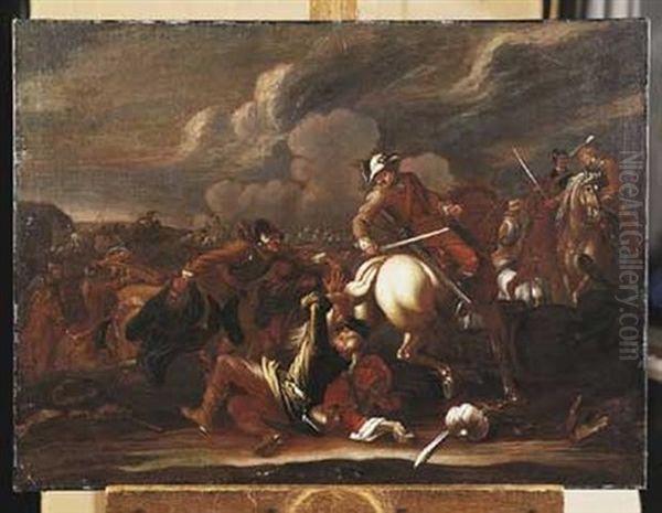 Scene De Combat Entre Les Turcs Et Les Hongrois Oil Painting by Rugendas, Georg Philipp I