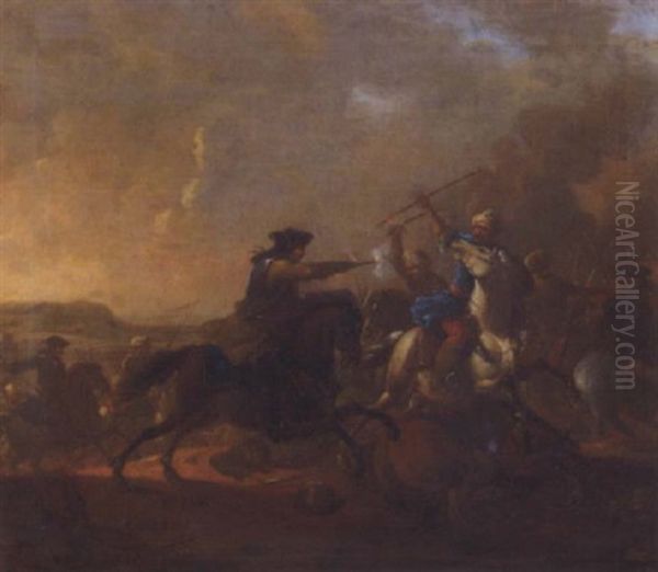 Reiterschlacht Oil Painting by Rugendas, Georg Philipp I