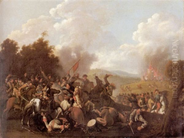 Darstellung Eines Schlachtengeschehens Auf Verschiedenen Erzahlebenen Oil Painting by Rugendas, Georg Philipp I