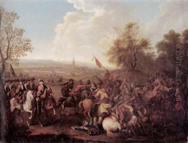 Reitergefecht Vor Den Toren Einer Stadt Oil Painting by Rugendas, Georg Philipp I