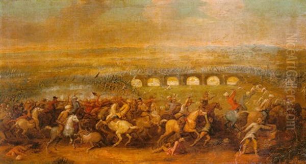 La Bataille De Jean Iii Sobieski Contre Les Turcs En 1689 Devant Vienne Oil Painting by Rugendas, Georg Philipp I