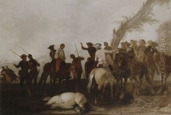 A Calvary Engagement Oil Painting by Rugendas, Georg Philipp I