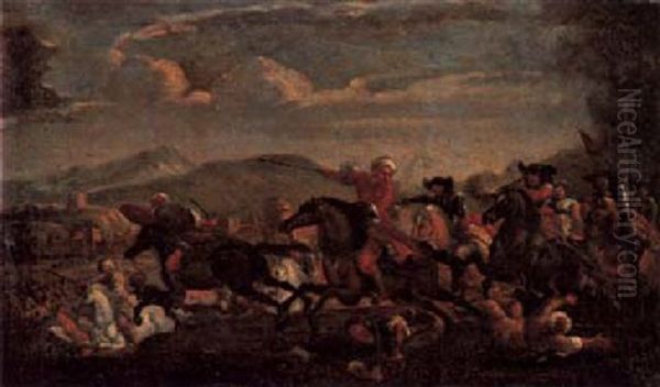 Reitergefecht Gegen Turken Oil Painting by Rugendas, Georg Philipp I