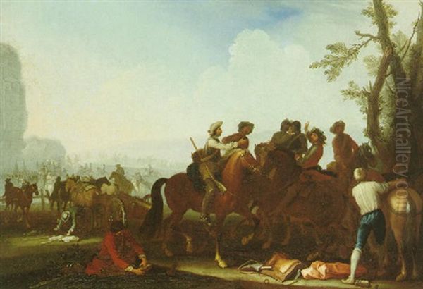 Aufbruch Zur Schlacht Oil Painting by Rugendas, Georg Philipp I