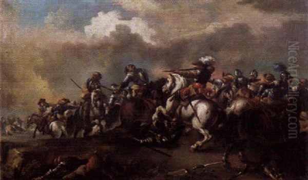 Feuergefecht Oil Painting by Rugendas, Georg Philipp I