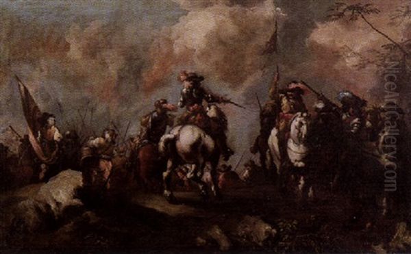 Reiterscharmutzel Oil Painting by Rugendas, Georg Philipp I