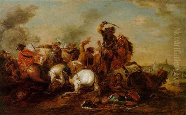 Schlachtenzsene Oil Painting by Rugendas, Georg Philipp I