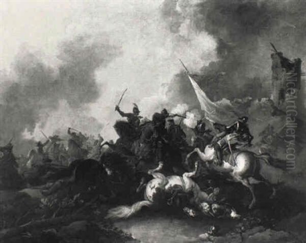 Reiterschlacht Oil Painting by Rugendas, Georg Philipp I