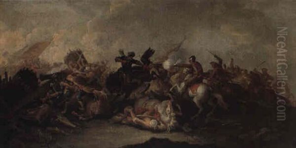 At The Height Of The Battle Oil Painting by Rugendas, Georg Philipp I