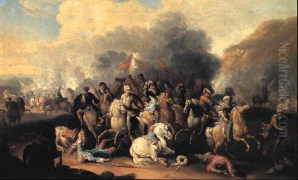 Batajlescene Mellum Tykere Og Kristne Oil Painting by Rugendas, Georg Philipp I