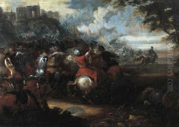 Schlachtszene Oil Painting by Rugendas, Georg Philipp I