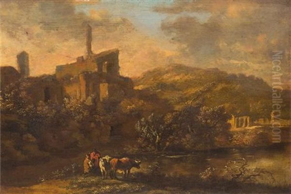 Landscape With Ruins Oil Painting by Jacob Van Ruisdael