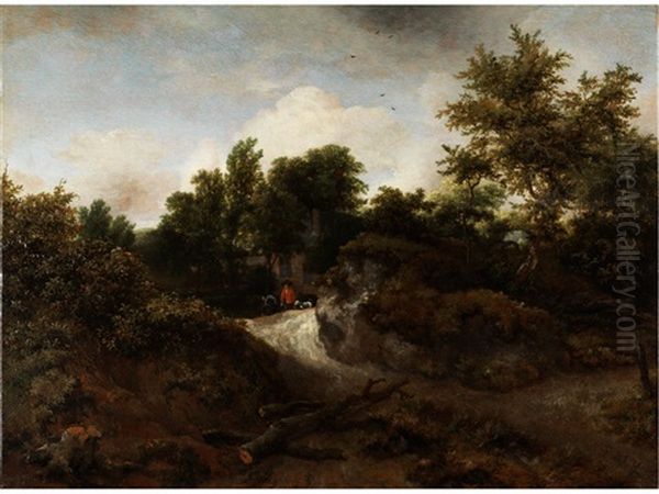 Dunnenlandschaft Mit Staffagefiguren Oil Painting by Jacob Van Ruisdael