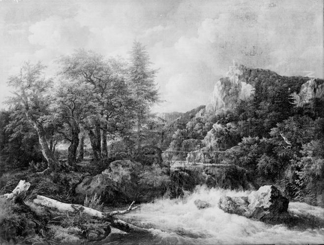 A Mountain Torrent Oil Painting by Jacob Van Ruisdael