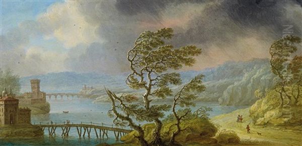 Flusslandschaft Im Herbst (+ Flusslandschaft Im Winter; 2 Works) Oil Painting by Juan Salvador Ruiz