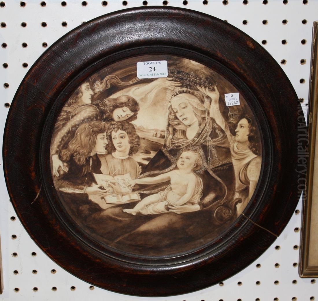 Tondo Study Of The Crowning Of The Virgin Oil Painting by Sandro Botticelli