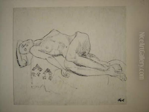 Nu Feminin Couche Oil Painting by Walter Botticher