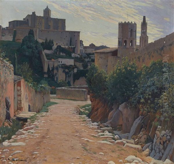 Girona Oil Painting by Santiago Rusinol i Prats