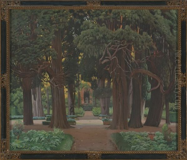 Els Xiprers De Vil.la D'este (tivoli) Oil Painting by Santiago Rusinol i Prats