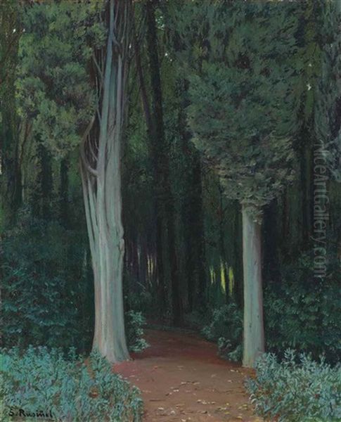 Xiprers Vells, Aranjuez Oil Painting by Santiago Rusinol i Prats