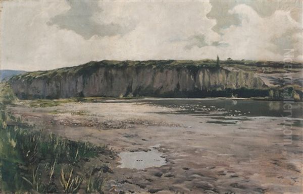 Paisaje Del Rio Ter A Su Paso Por La Gleva, Manlleu Oil Painting by Santiago Rusinol i Prats