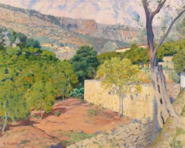 La Val De Taranguers Oil Painting by Santiago Rusinol i Prats