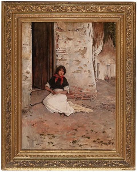 Las Cuevas De Granada Oil Painting by Santiago Rusinol i Prats