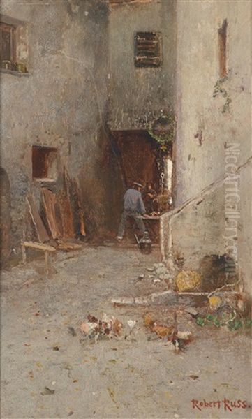 Partie Aus Klausen (sudtirol) Oil Painting by Robert Russ