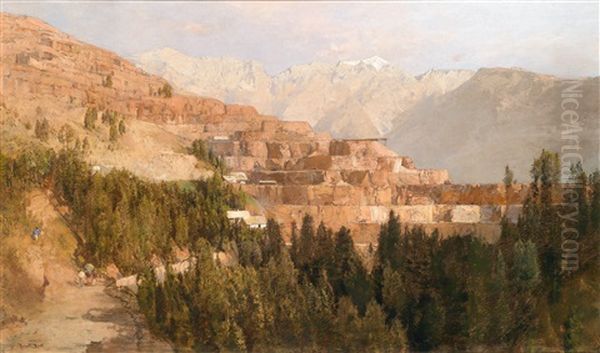 Blick Auf Den Steirischen Erzberg Oil Painting by Robert Russ