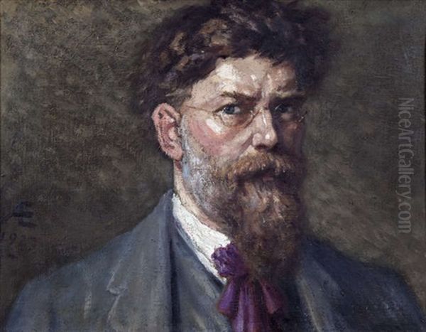 Self Portrait Oil Painting by George William Russell