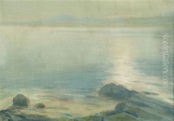Misty Sunshine, Dublin Bay, 1905 Oil Painting by George William Russell