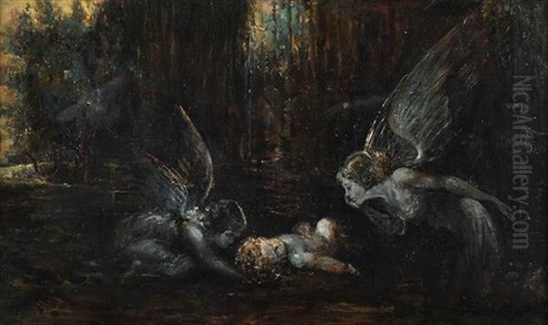 In The Woods Above Marble Hill Oil Painting by George William Russell