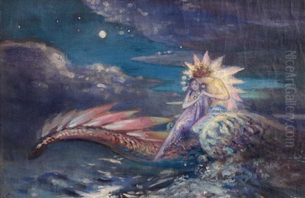 Sea Serpent Oil Painting by George William Russell