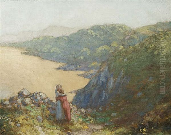 Children At Slieve League, Co. Donegal Oil Painting by George William Russell