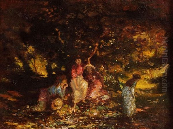The Coloured Shade Oil Painting by George William Russell