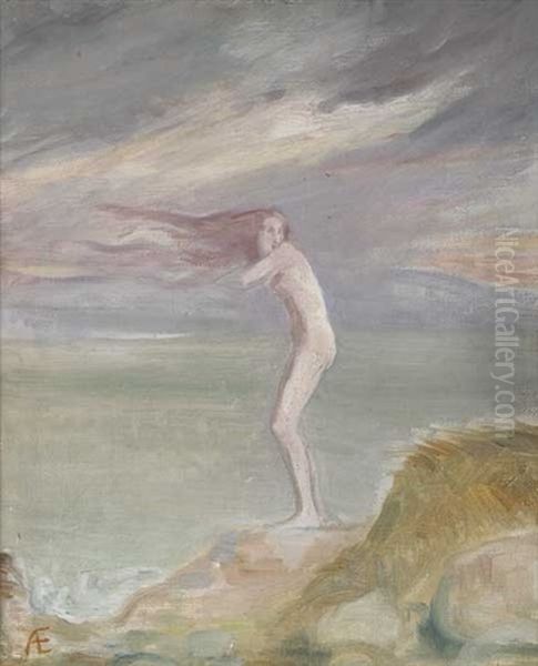 ...and Await, To-morrow's Sunrise Oil Painting by George William Russell