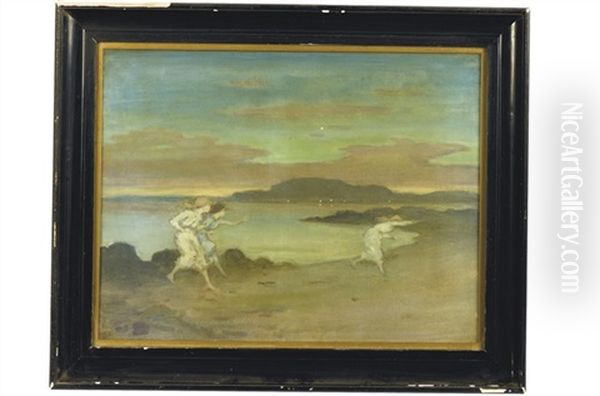 Vision At Twilight On The Shore Oil Painting by George William Russell