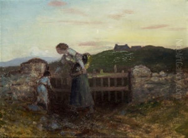 Returning Home At Dusk Oil Painting by George William Russell