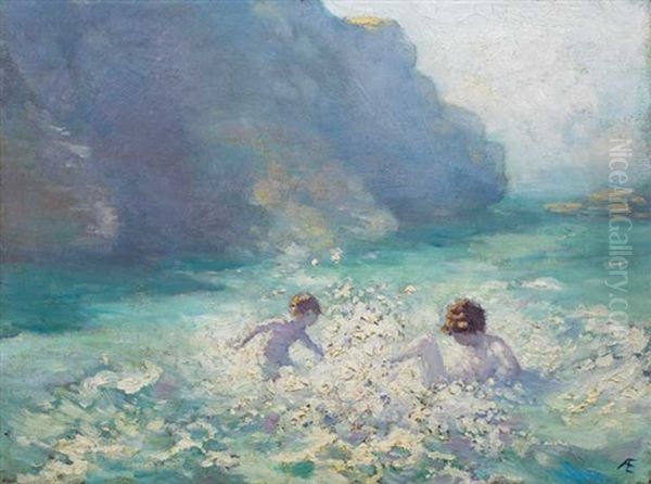 The Bathers Oil Painting by George William Russell