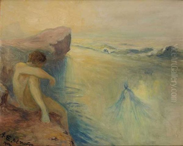 Half Invisible The Form, Half Inaudible The Sound Oil Painting by George William Russell