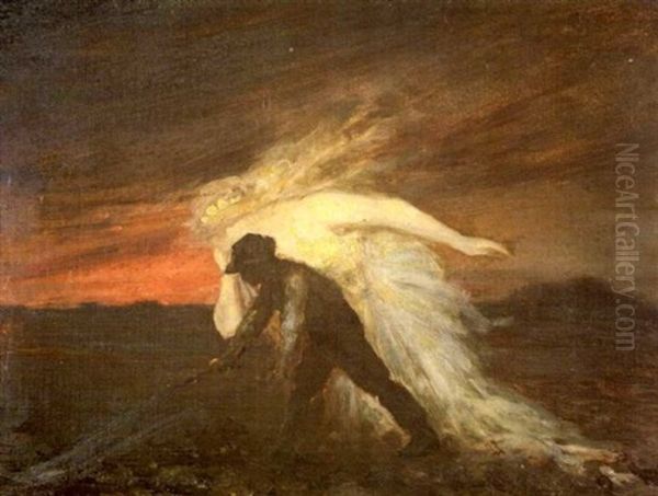 The Plough And The Earth Spirit Oil Painting by George William Russell