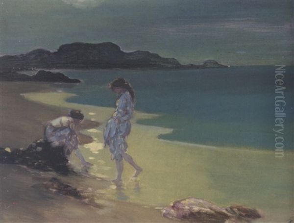 Moonlit Sea Oil Painting by George William Russell