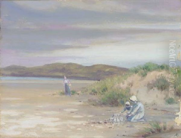 On The Seashore Oil Painting by George William Russell