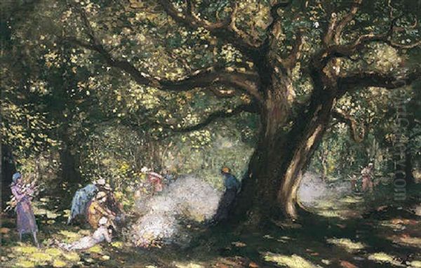 The Big Oak At Raheen Oil Painting by George William Russell