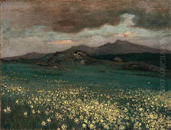 Mountain Flowers Oil Painting by George William Russell