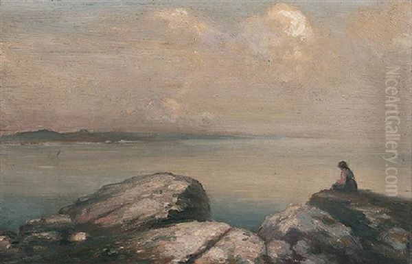 The View From The Rocks Oil Painting by George William Russell