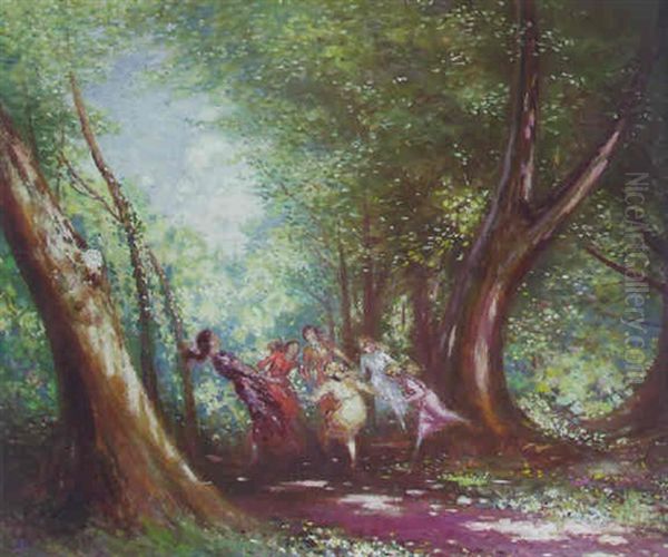 Ring-a-ring-a-roses Oil Painting by George William Russell